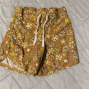 Seaesta surf  Floral Swim Trunks in Yellow - Lightweight Beach Shorts